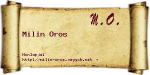 Milin Oros névjegykártya